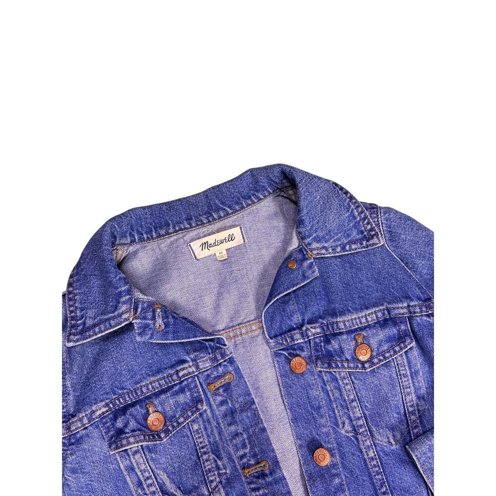 Madewell Denim Jean Jacket Womens XS Minimalist Western Preppy Classic Blue - Picture 3 of 4